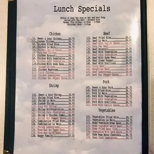 Lunch Menu
