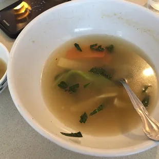 Lemongrass shrimps soup. It stinks with almost nothing in it.