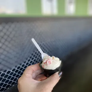 Complimentary ice cream - this is strawberry cheesecake