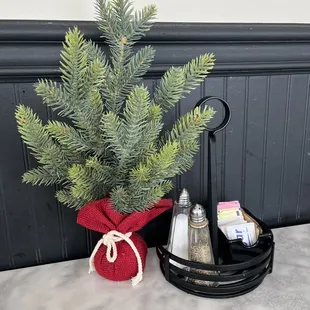 christmas tree in a basket