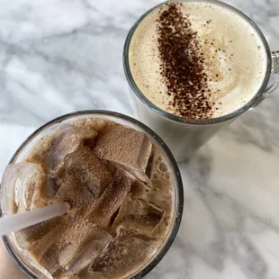iced mocha &amp; hot latte