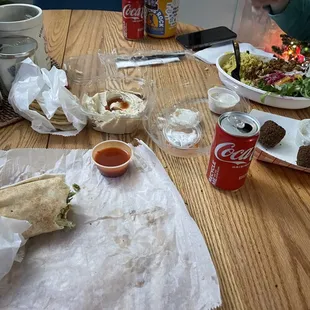 a table full of food