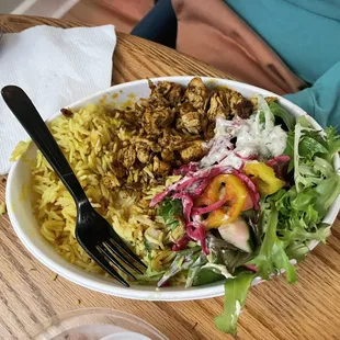 a plate of food on a table