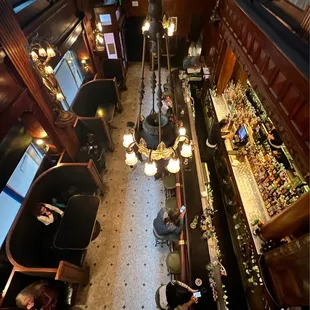 a view of a bar from above