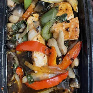 Salmon Basil (added mushrooms)