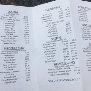 Updated menu!