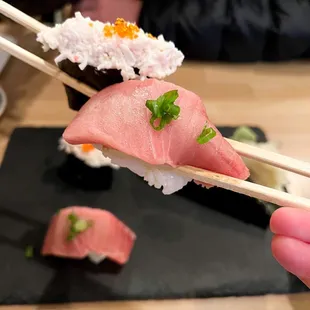 Otoro Nigiri and Kani nigiri