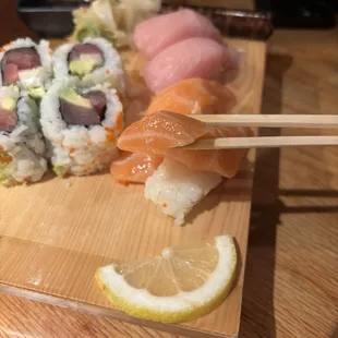 Salmon nigiri- the cuts of fish were huge!