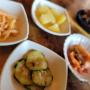 Banchan was yummy (radish, potato, Kim chi and cucumber).  The Kim chi wasn&apos;t too sour!