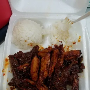 Spicy chicken and pork combination, spicy 5