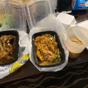 Basil and peanut dinner and curry dinner