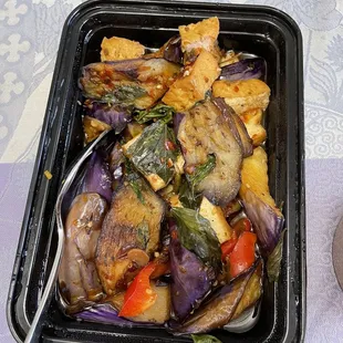 V9. Spicy Basil Eggplant with Tofu