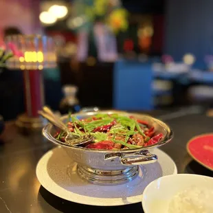 a bowl of rice and a bowl of salad