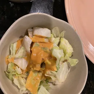 My husband tried eating his salad