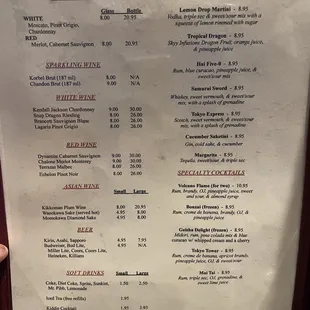 menu