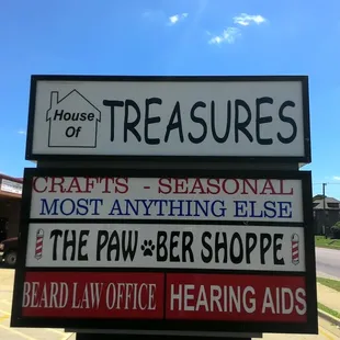 Sign for House of Treasures