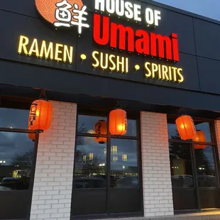 the front of the restaurant