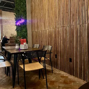 Indoor seating area.