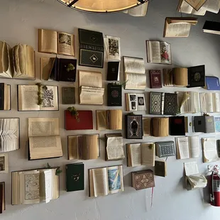 Wall decor of open books