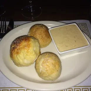 House made sourdough pretzel rolls with beer cheese sauce.