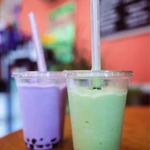 Taro and Honeydew Boba