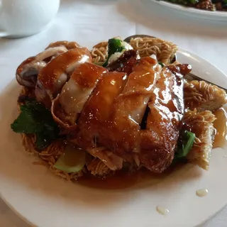 Oyster Sauce Chicken on Cake Noodle