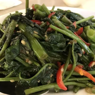 Ong Choy with Chilli and Bean Curd Sauce