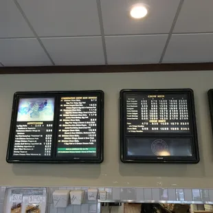 Menu - a little hard to see, but you can make out most of it