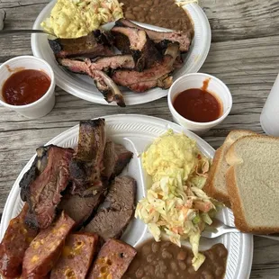 3 meat, rib plate