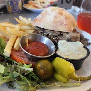 Mushroom veggie burger