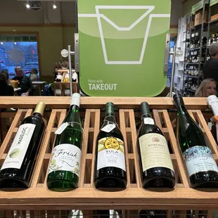 a variety of wines on display