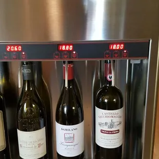 Self serve wine tasting w/pricing per oz