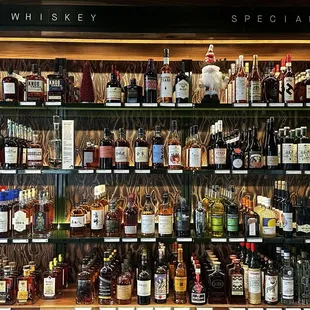a display of various types of liquor