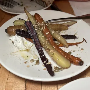 Roasted Baby Carrots, Labneh.
