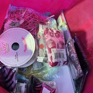 So much stuff for goody bags!