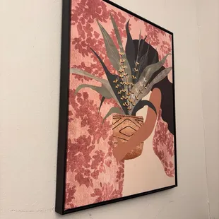 Artwork inside restroom