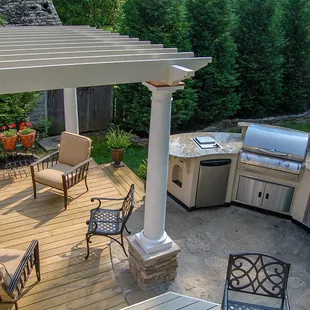 Custom Outdoor Room with Kitchen Island