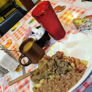 Always hot Fresh Coffe and you can add more eggs  , i normally have 4 on my plate lol