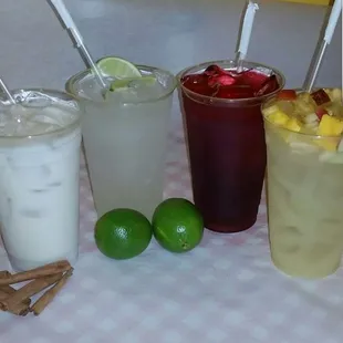 a variety of drinks