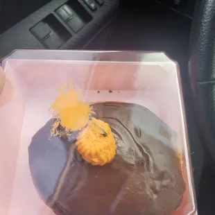 Cream filled donut... ignore that I dropped it! Delicious!