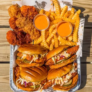 chicken wings and fried chicken, food