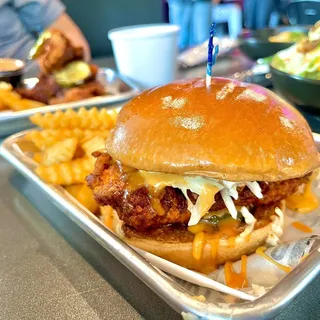 Cheesy Hot Chicken Sandwich