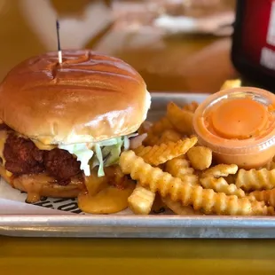 Cheesy Hot Chicken Sandwich Meal