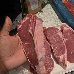 14 Ribeye steaks cut 1&quot; 1/4 thick! $108.95 where else can you eat like that for that price?!