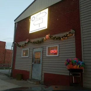 the front of the building