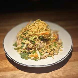 PAN-ASIAN NOODLE SALAD: w/mango, avocado, chopped peanuts, basil, mint &amp; chicken | $27
