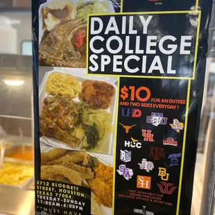 a poster for the daily college special