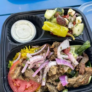 a tray of food