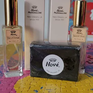 The haul- two eaux de colognes and activated charcoal bar