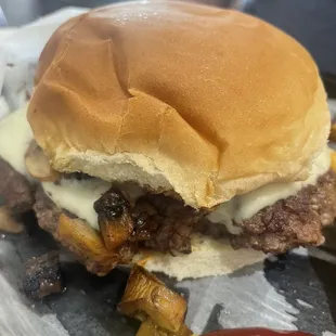 Mushroom and Swiss burger